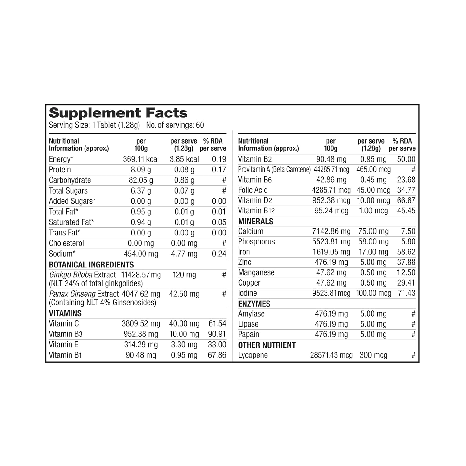 Labrada MultiVitamin Tablet-60 Tablets